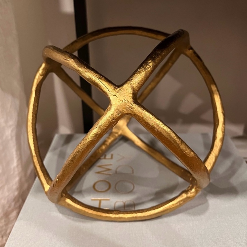 Gold orb sculpture